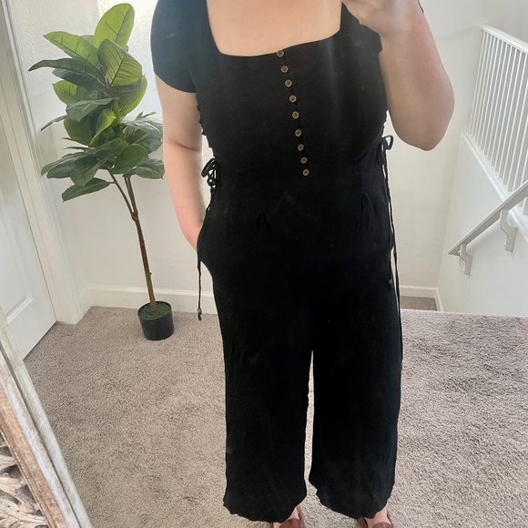 Maeve Wide Leg Corset Style Hipster Hippie Boho Bohemian Vaca Jumpsuit Romper - Picture 1 of 9